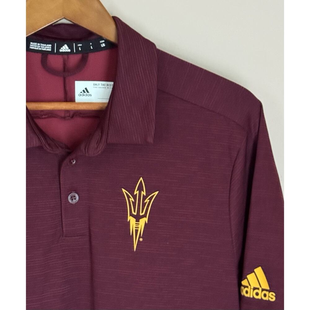 Adidas Mens Arizona State Sundevils Authentic Polo Shirt Large